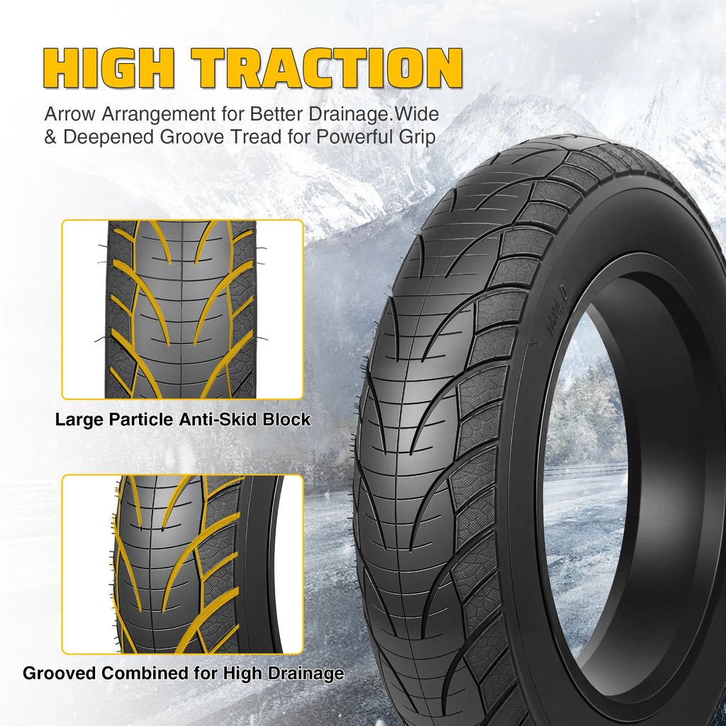 ZUKKA E Bike Fat Tire 16 x 4.0 Fat Bike Tire Heavy Duty High-Performance E-Bike Mountain Snow Bike Tire Black