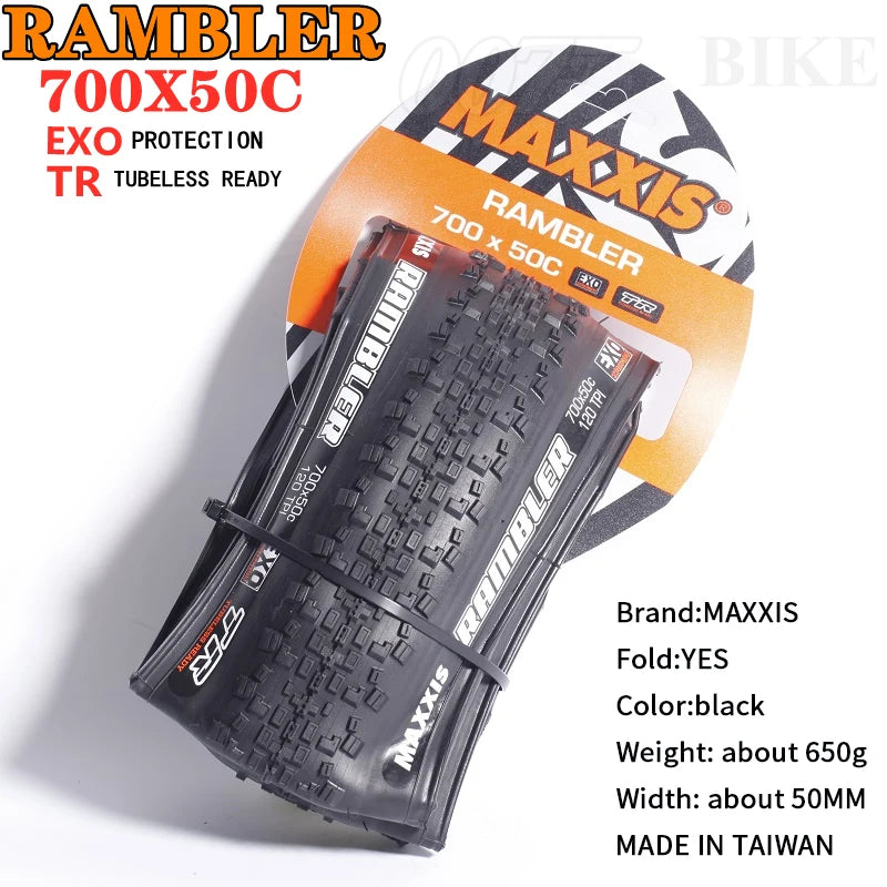 MAXXIS RAMBLER TUBELESS 700x38C/40C/45C/50C 650x47B 27.5x1.5 GRAVEL/ADVENTURE Gravel and dirt road racing tire of bicycle