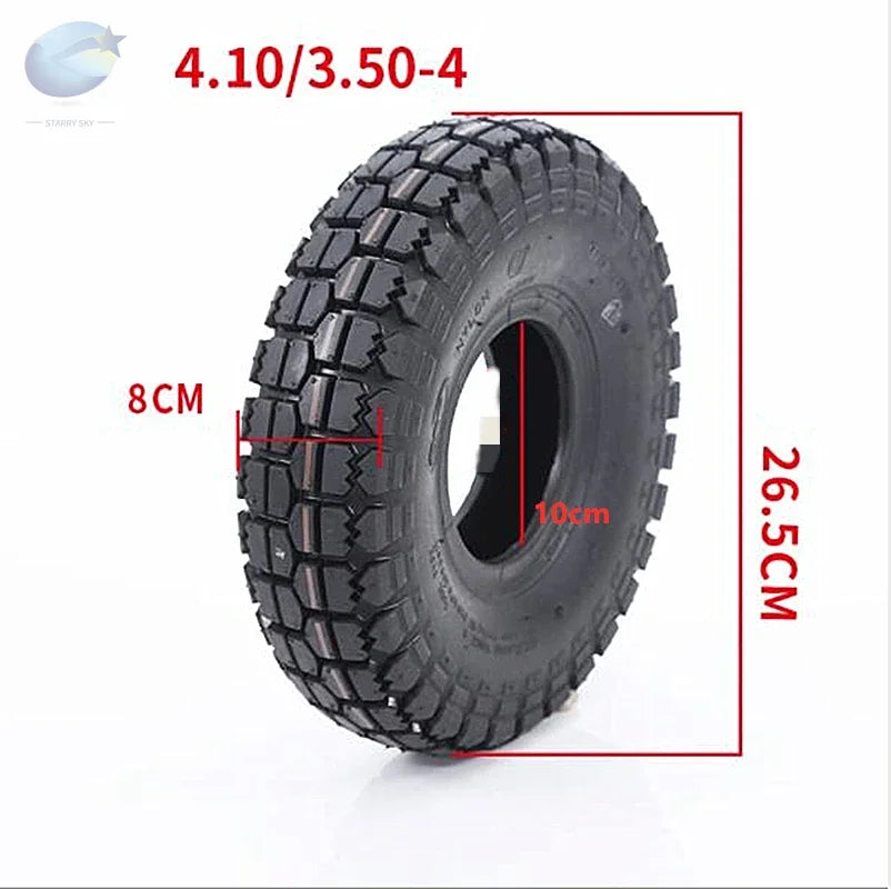4.10/3.50-4 Pneumatic Air Filled Hand Truck All Purpose Utility Tire 410/350-4 ATV Quad Go Kart 47cc 49cc Chunky 4" scooter tire