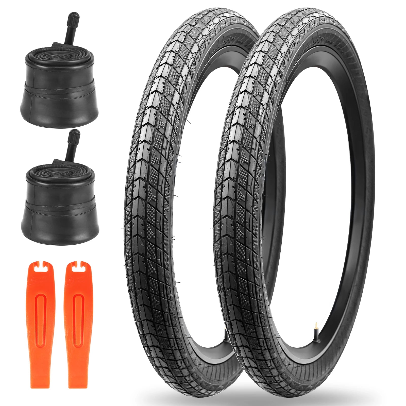 ZUKKA 2 Pack 20x2.1 Folding Bead Bike Tires Replacement with 2 Inner Tubes Anti-Slip Wear-Resistant Durable for MTB Bicycles
