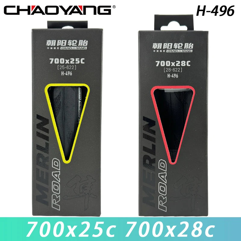 CHAOYANG H-496 MERLIN Road Dino Skin S-MAXX Anti-stab 700x23c/25c/28c Bicycle Folding Tire 120TPI for Road Bike Cycling Parts