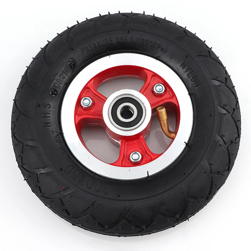 200*50 Electric Scooter Tyre With Wheel Hub 8" Scooter 200x50 Inflation Electric Vehicle Aluminium Alloy Wheel Pneumatic Tire
