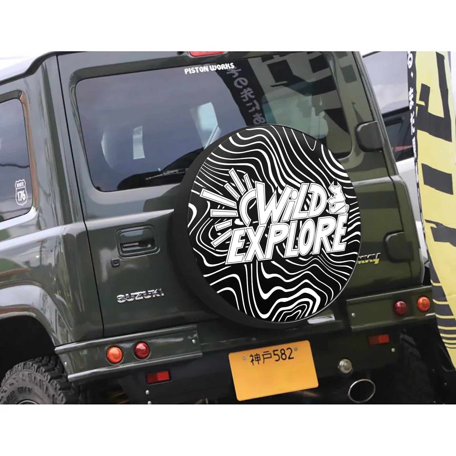 28 Inches Spare Tire Cover For Suzuki Jimny JB64 JB74 JB64W JB74W Back Wheel Cover Storage Bag Protector Car Tools