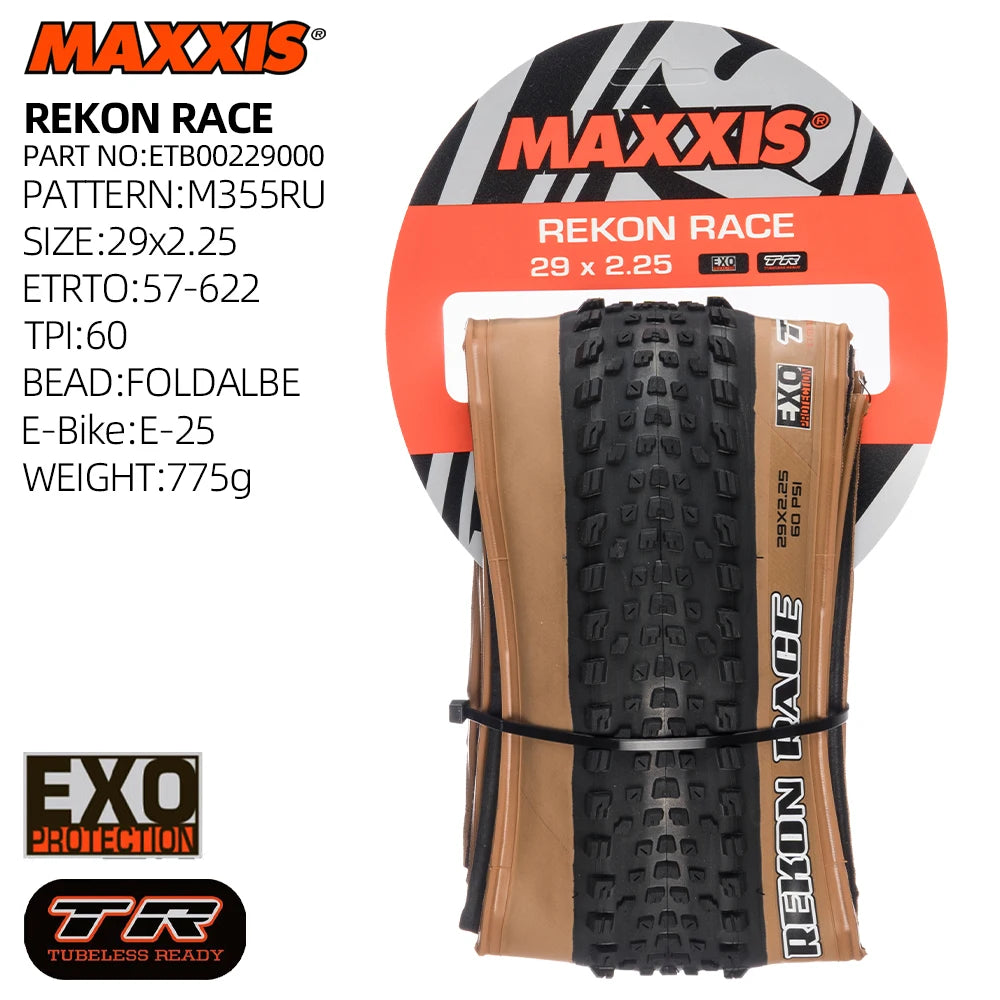 MAXXIS REKON RACE XC AM FR MOUNTAIN BICYCLE TIRE OF MTB BIKE TYRE TUBELESS FOLDABLE BEAD