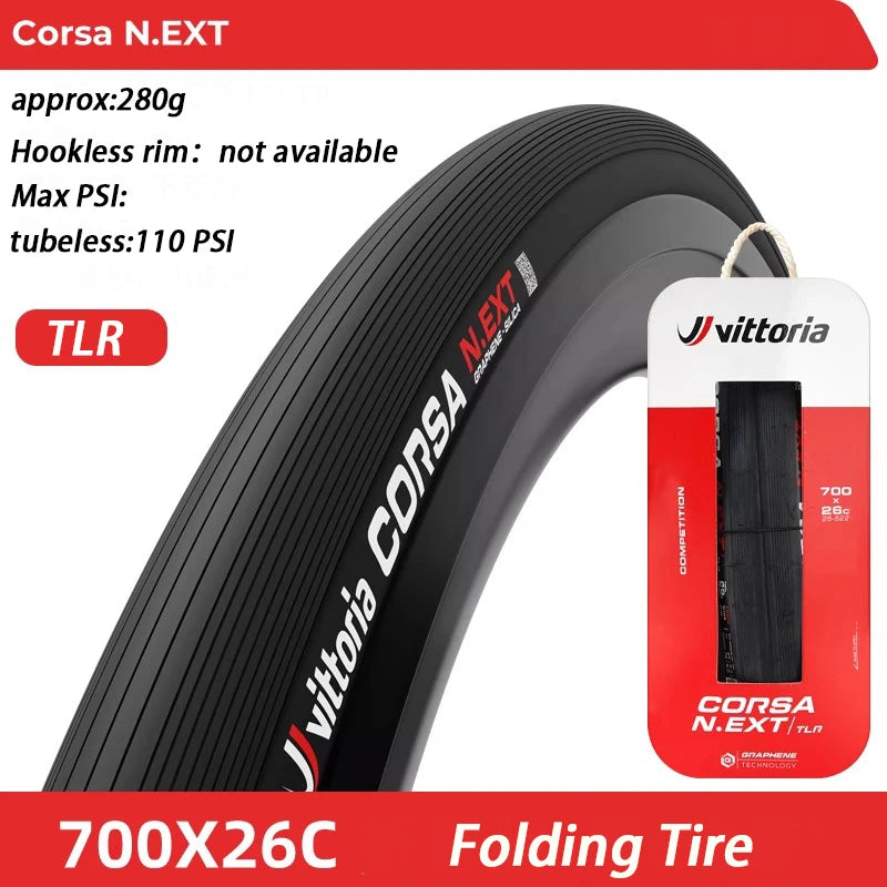 Vittoria Original Corsa N.Ext Tubeless-Ready/Tube Clincher Road Racing Bicycle 700x/24c/26c/28c/29c/30c/32c/34c Folding Tires