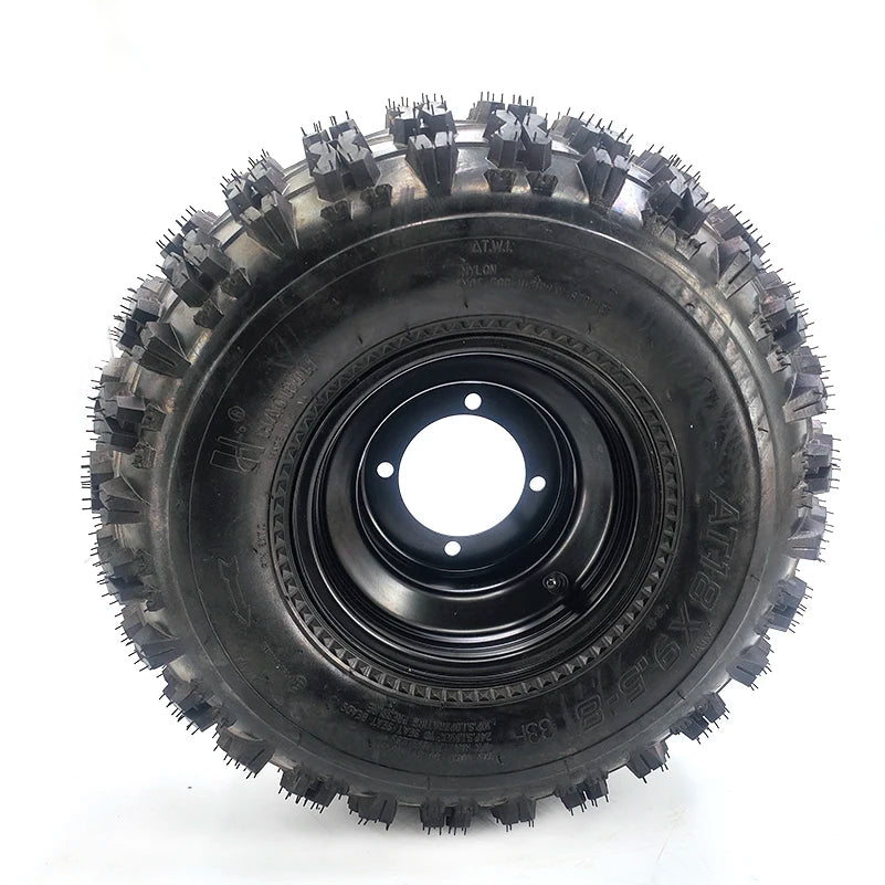 18x9.50-8 Tire & Wheel Assembly Tubeless 4PR 18x9.5-8  ATV Go Kart Quad Buggy 8" Iron Rim 4-Lug 110mm
