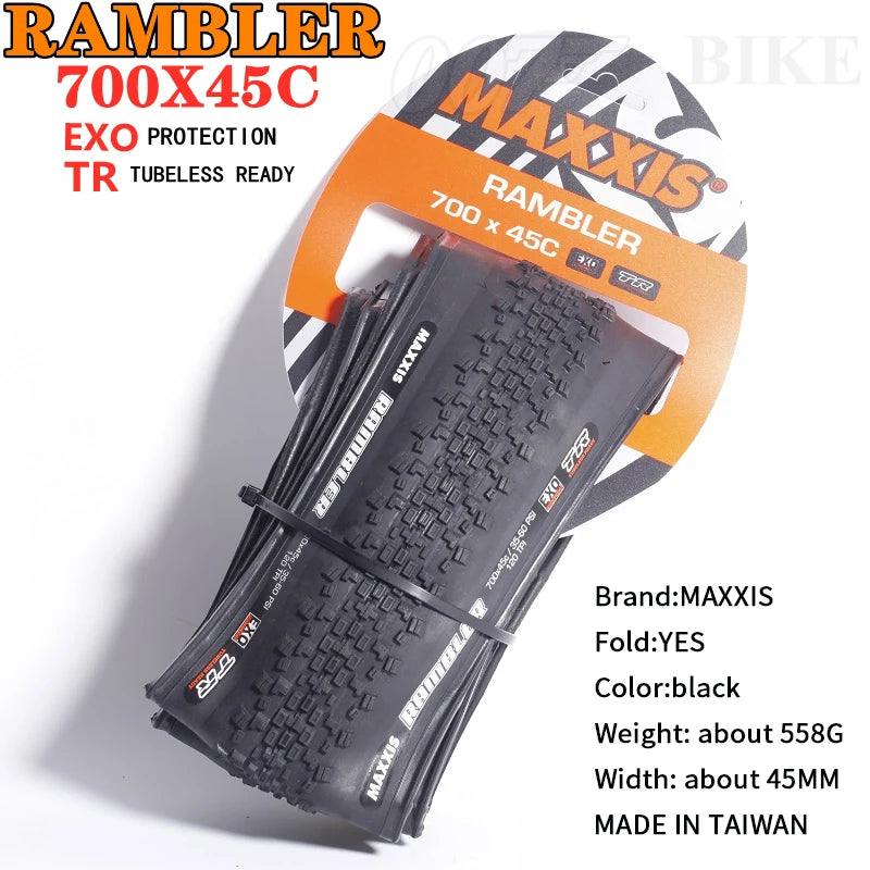 MAXXIS RAMBLER TUBELESS 700x38C/40C/45C/50C 650x47B 27.5x1.5 GRAVEL/ADVENTURE Gravel and dirt road racing tire of bicycle