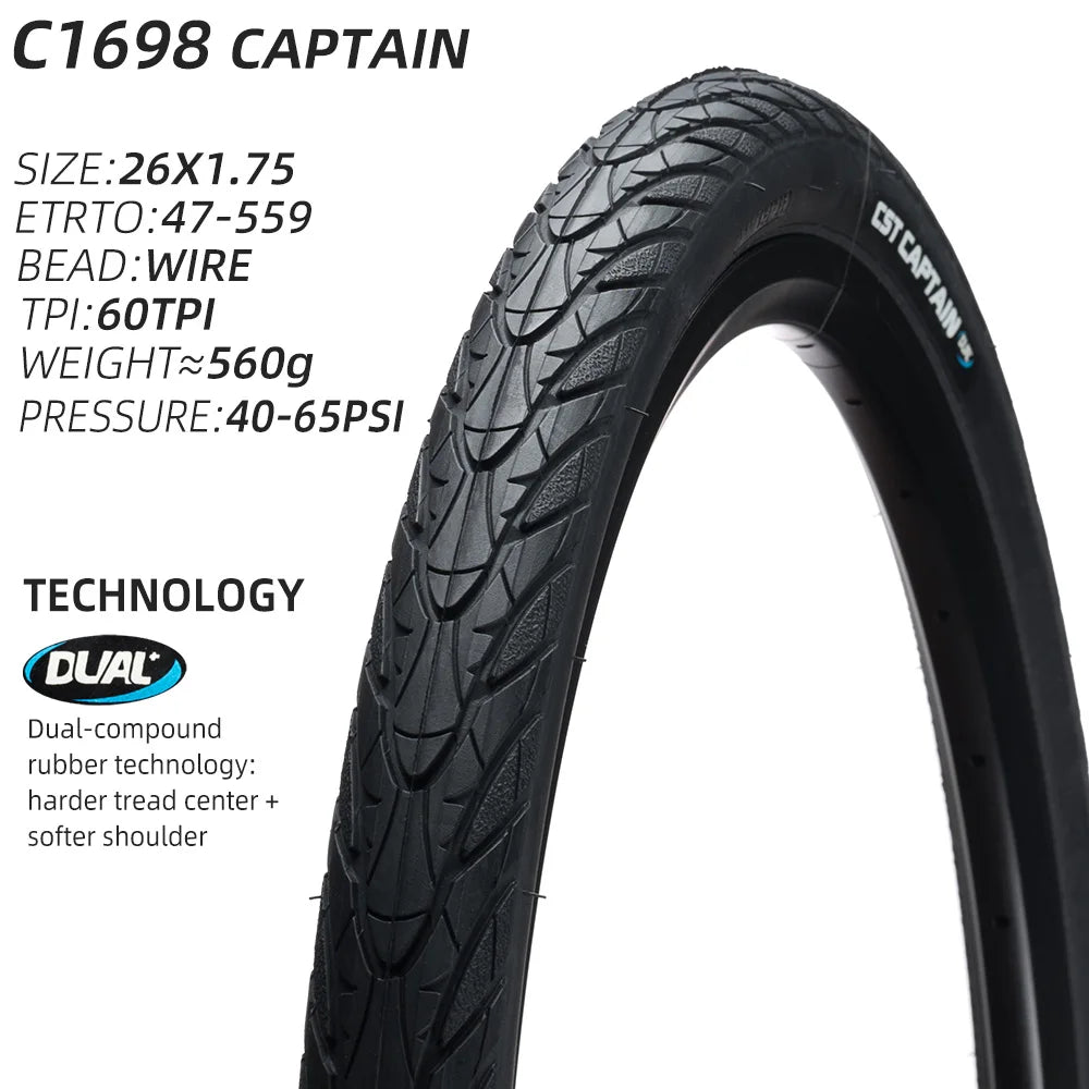 CST C1698 CAPTAIN TRAVEL BICYCLE TIRE OF CITY BIKE TYRE C1698 KIDS TIRE 34-349 C-1698 WIRE BEAD