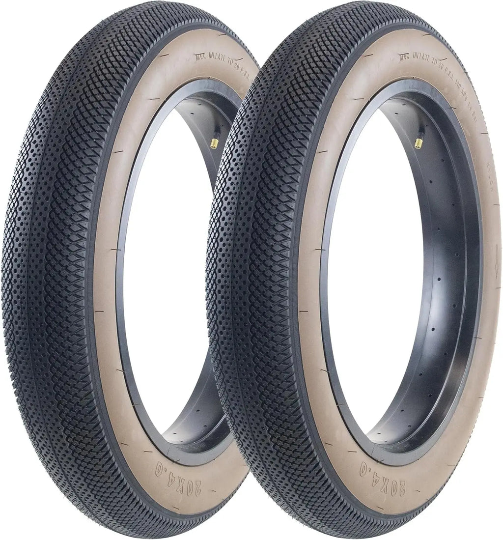 ZUKKA 60TPI Foldable 2 Pack E Bike 20x4.0 Fat tire 20 x 4 Fat tire 20x4 Bike tire Heavy Duty High-Performance Wear-Resistant E-B