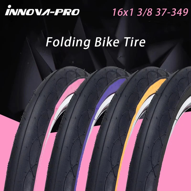 INNOVA Original 16x1 3/8 37-349 Folding/Wired Tire IA-2242 for Brompton K3 Mini 349 Fold Bicycle Tire BMX Half Bald Tires