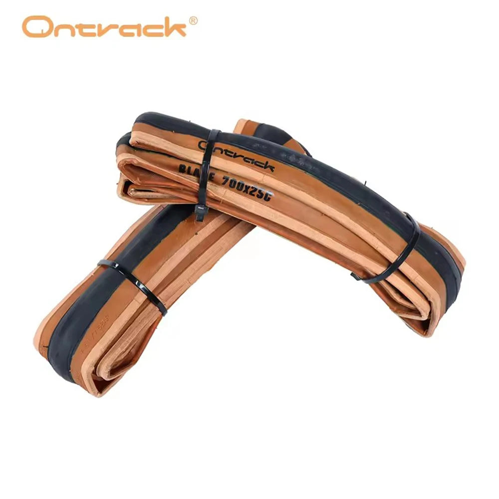 Ontrack Folded Tire Road 700X25C 28C Blade 30Tpi Skin Wall Black Road Bike Tire Bicycle Clincher Foldable Gravel Tyre