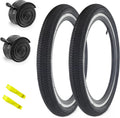 ZUKKA 2 PCS 14" 14x2.125 Kid Bike Tires Heavy Duty Anti-Slip with Tubes Tire Levers Compatible with Stroller & Kid Bikes