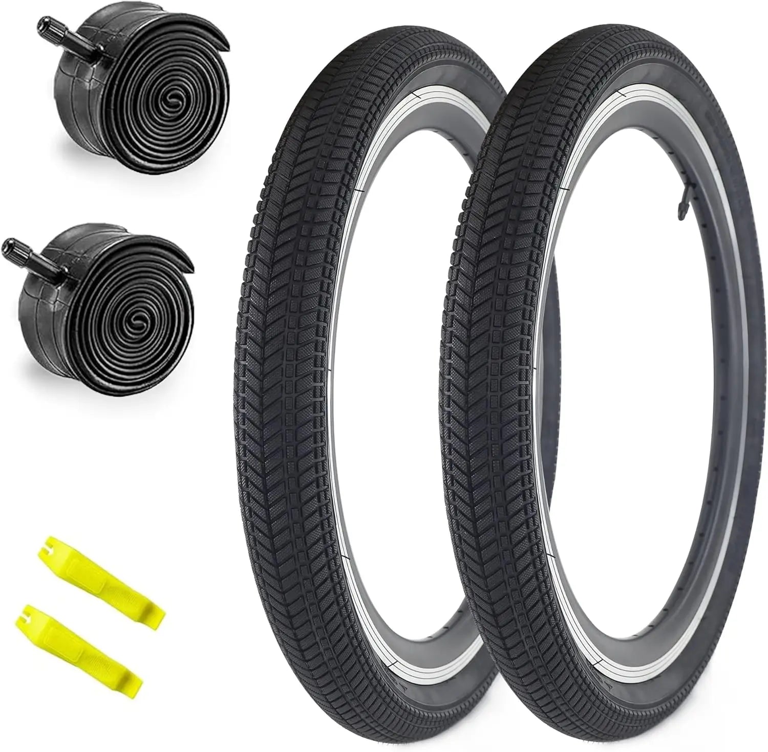 ZUKKA 2 PCS 14" 14x2.125 Kid Bike Tires Heavy Duty Anti-Slip with Tubes Tire Levers Compatible with Stroller & Kid Bikes