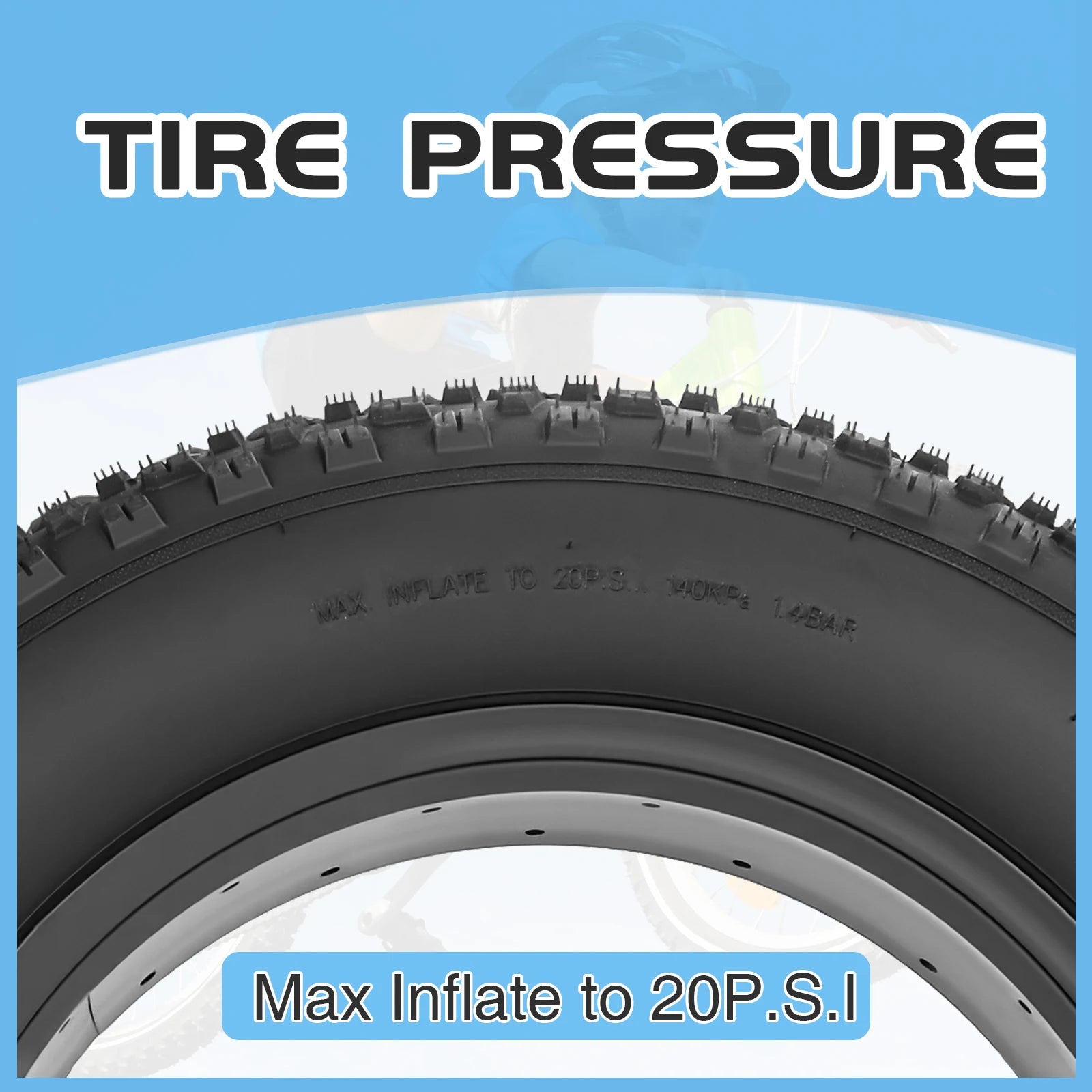 ZUKKA 16x4.0 Fat Bike Tire Set 2 Inner Tubes Knobby Tread All-Terrain Foldable Durable for E-Bike Snow Bike