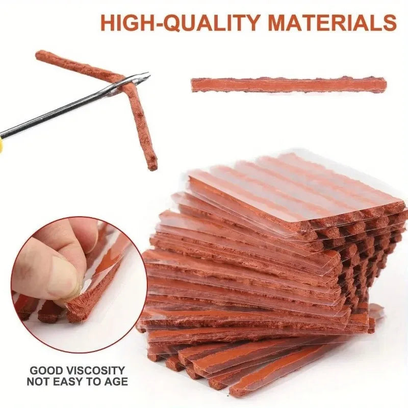 Tire Repair Kit Containing Glue Suits Bikes, Motorcycles, Cars, Trucks. Easy To Operate,Fixes Tire Damage For Safe Driving