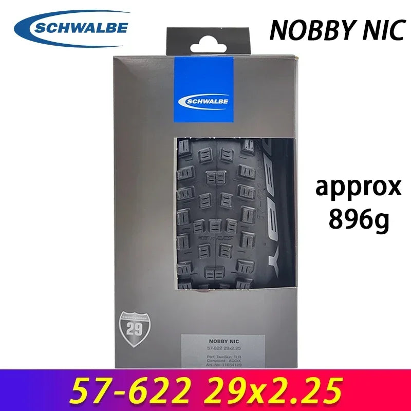 SCHWALBE Original NOBBY NIC 29x2.25 Tubeless Black Folding MTB Bicycle Tire for Tour and All-Mountain XC Tracks Bike Parts