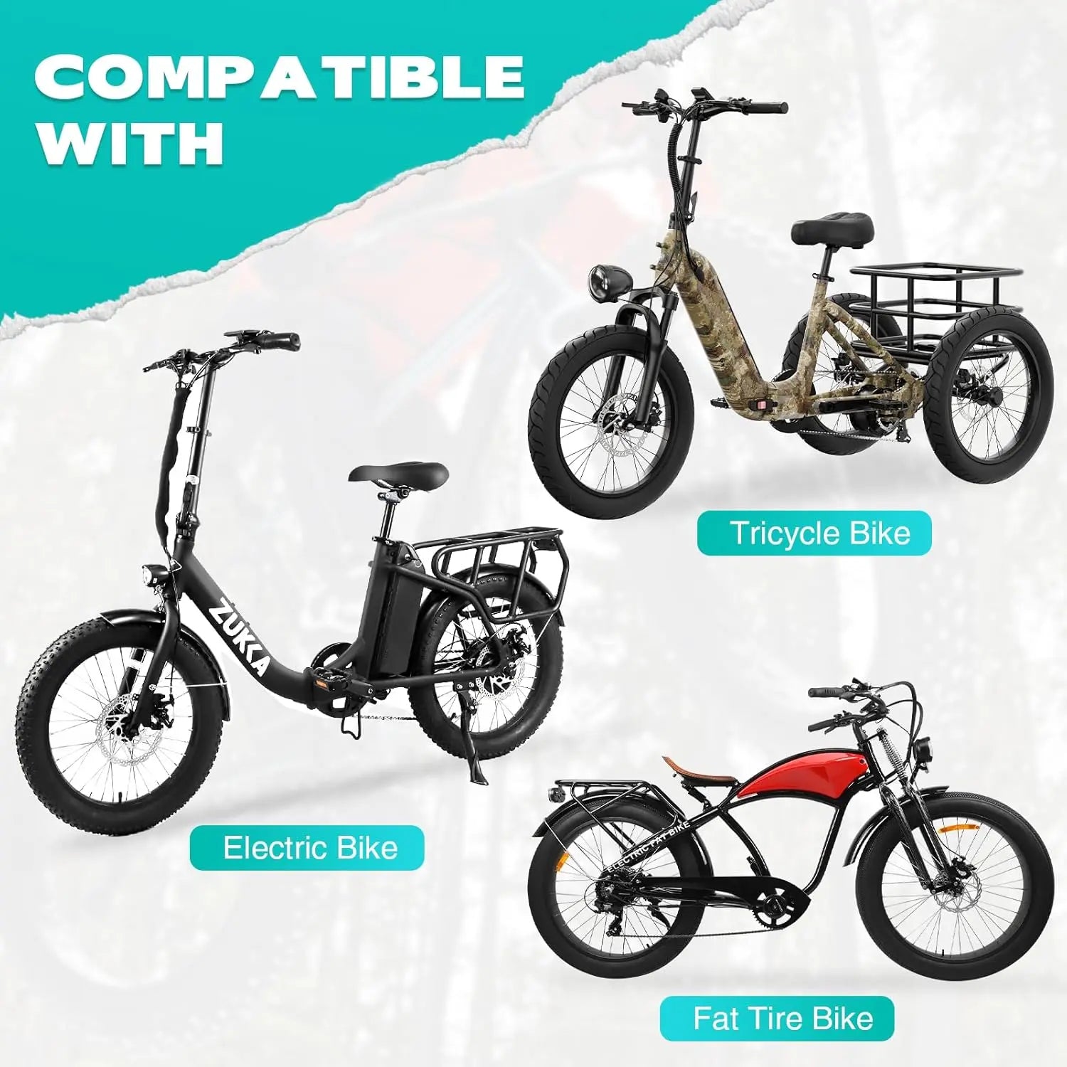 ZUKKA 20/26x3.0 Electric Bike Tire Fat E-Bike Tires Heavy Duty High-Performance Wear-Resistant Mountain Snow Bicycle Tires/Tubes