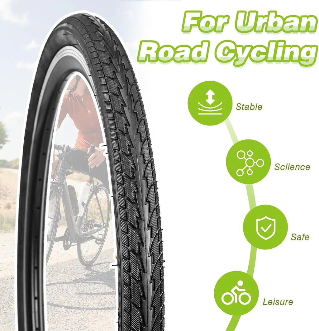 ZUKKA 1/2 Pack 26x1.75 Folding Bike Tire Anti-slip Wear-Resistant Replacement for City Commuter Lady Cruiser Bicycle