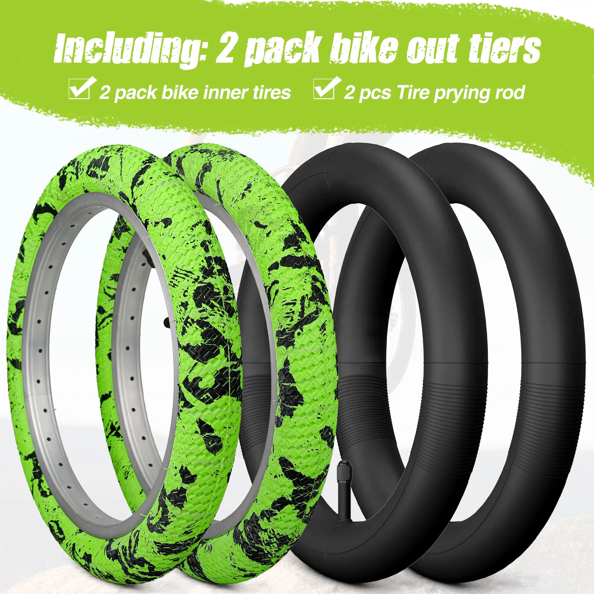 ZUKKA 2 Pack 16x2.1 Bike Tires with Inner Tubes & Levers - Anti-Slip Unique Pattern for Kids BMX MTB 16 Inch Bicycles