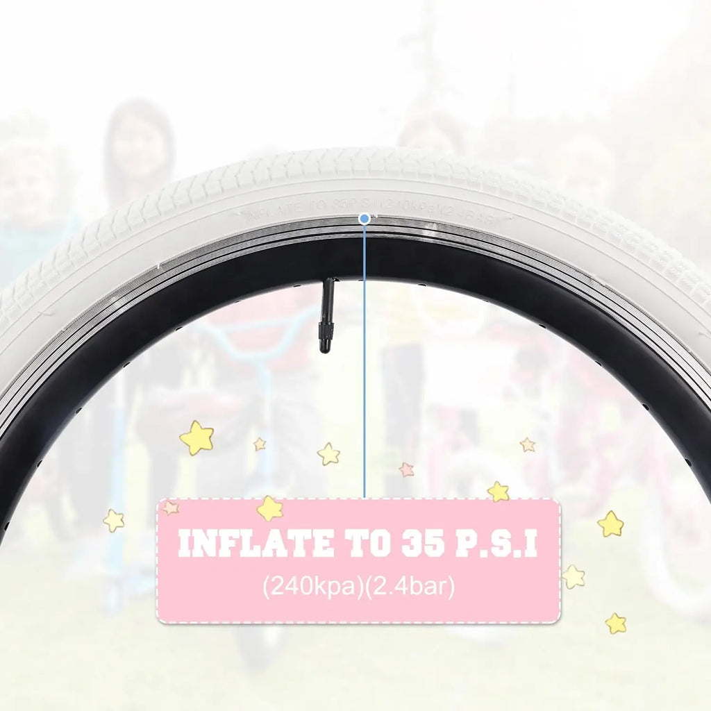 ZUKKA 1 Pack 20x2.125 Kid Bike Tire Anti-Slip Wear-Resistant 4 Colors Available for Child Bicycles Daily Riding