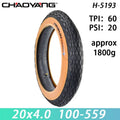 CHAOYANG ARISUN 20x4.0 Fat Tire Snow Bicycle Mobilebike 20PSI Brown Edge Anti-slip Electric Beach 60TPI Bike MTB Bicycle Tire