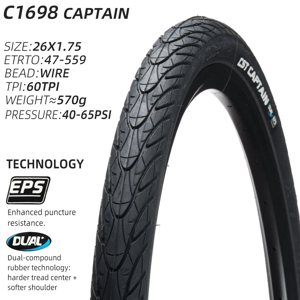 CST C1698 CAPTAIN TRAVEL BICYCLE TIRE OF CITY BIKE TYRE C1698 KIDS TIRE 34-349 C-1698 WIRE BEAD