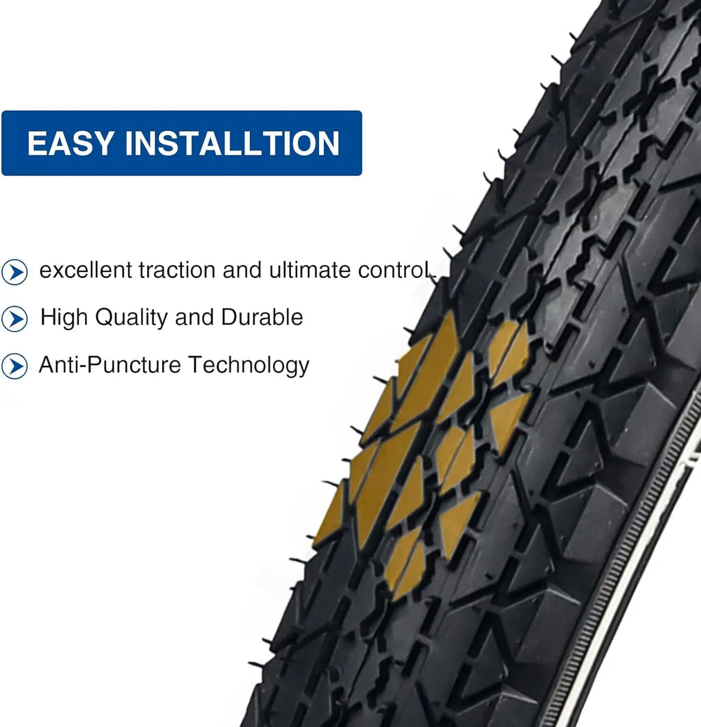 ZUKKA 1 Pack 24/26 x 2.125 Bike Tires Folding Replacement for Beach Cruiser Bike Bicycle Tires for Commuter Bikes