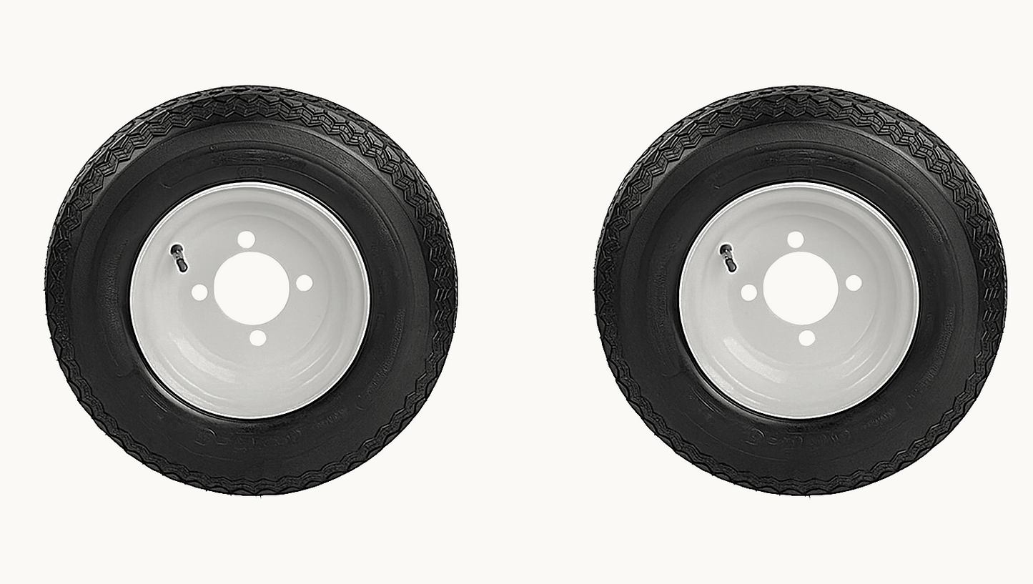 Set of Two 4.80-8 White Trailer Tire Assemblies