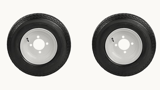 Set of Two 4.80-8 White Trailer Tire Assemblies