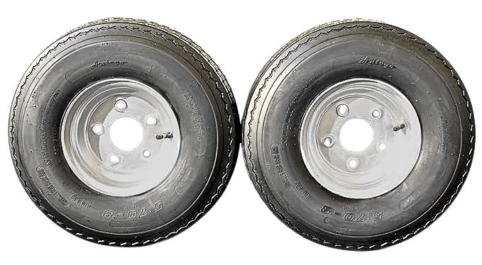 2-Pack Antego Trailer Tire On Rim 570-8 5.70-8 Load C 5 Lug Galvanized Wheel