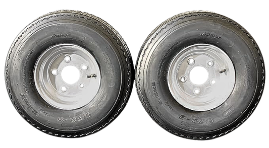 2-Pack Antego Trailer Tire On Rim 570-8 5.70-8 Load C 5 Lug Galvanized Wheel