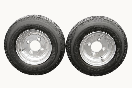 Antego Tire and Wheel (Set of 2) 4.80-8 Tire and Wheel Assemblies, Galvanized 4 Lug Trailer Tires and Wheels, 6 Ply, Load Range C