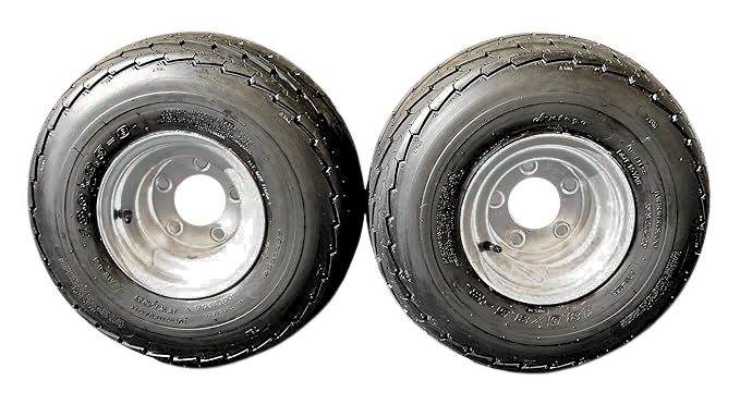 Antego 5-hole 8" x 7" Set of 2 Galvanized Trailer Wheel & Tire 215/60-8 (18.5x8.50-8)