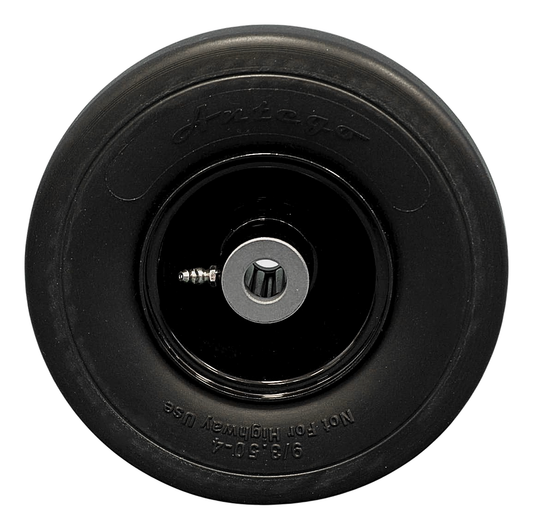 9x3.50-4 Flat Free Tire and Wheel Assemblies - Fits GRAVELY 45205, 3.25" Hub, 3/4" Caged Roller Bearings (Qty: 1)