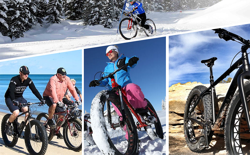 ZUKKA 26 x 4.0 Fat Tires With 2 Tubes  Bike Tire Heavy Duty High-Performance Wear-Resistant E-Bike Mountain Snow Bike Brown Wall