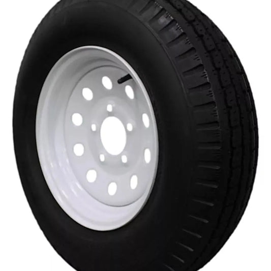 (Set of 4) Antego Tire and Wheel 185/80D13 Highway Terrain Trailer Tire & Wheel – 13.0-Inch Pre-Mounted Rim, 8-Ply-Ply Build, Perfect for Utility & Cargo Use | A130454500116206ST18580D13-B4