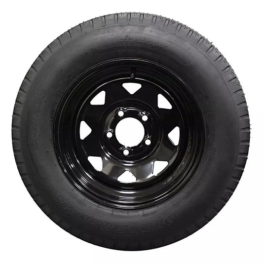 (Set of 4) Antego Tire and Wheel 205/75D14 Highway Terrain Trailer Tire & Wheel – 14.0-Inch Pre-Mounted Rim, 6-Ply-Ply Build, Perfect for Utility & Cargo Use | A140554020096206ST20575D14-B4